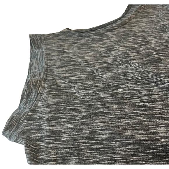 BCG PLUS COLD SHOULDER CAP SLEEVE SCOOP NECK BLOUSE, WOMENS, 3X, HEATHER GREY - Picture 7 of 12